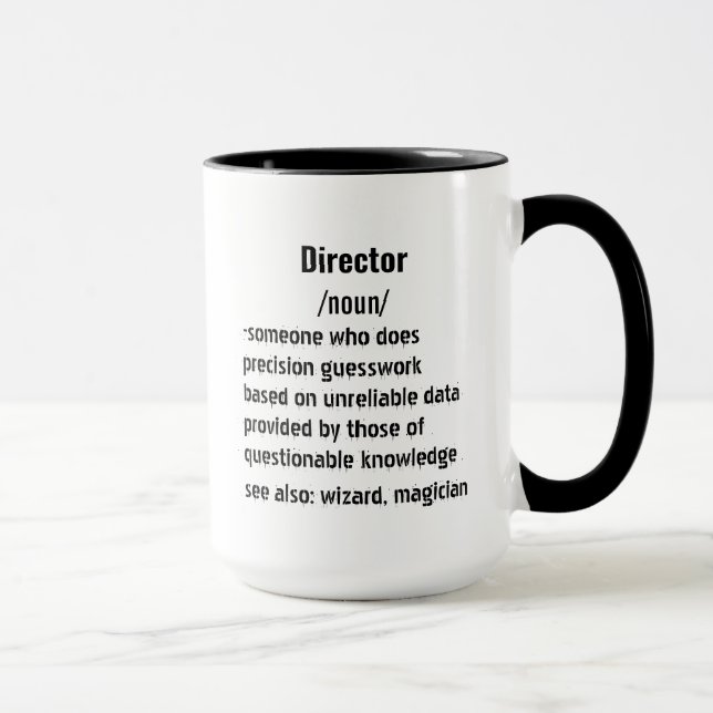 Mug drôle Directeur Définition cadeaux pour hommes fem (Droite)