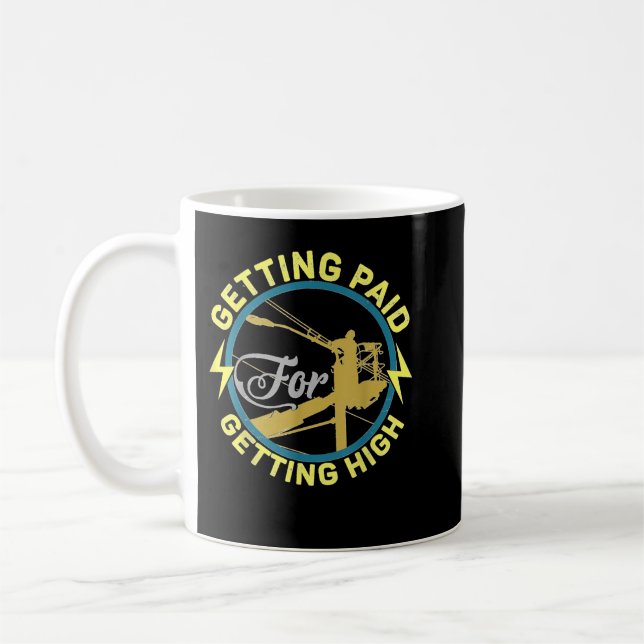 Mug Drôle Electricien Cadeau Electrique Lin électrique (Gauche)