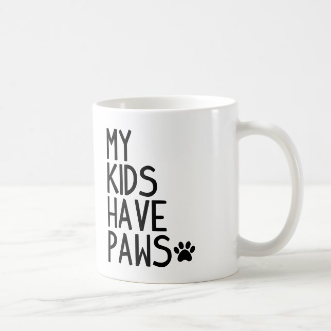 Mug Drôle et mignon mes enfants ont des pattes (Droite)