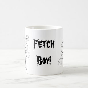 Mug Drôle Fetch Chien Line Dessin d'art