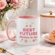Drôle Fleur Rose Meilleure Belle-Mère Future