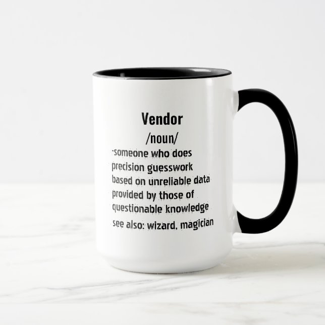 Mug drôle Fournisseur Définition cadeaux pour hommes f (Droite)