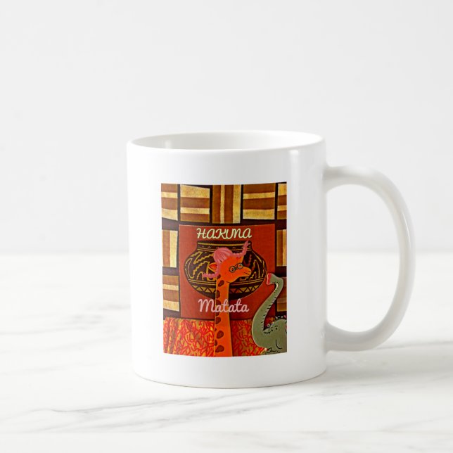 Mug Drôle Giraffe avec texte cool Hakuna Matata Design (Droite)