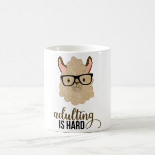 Mug Drôle Grandir est dur Hipster Lama