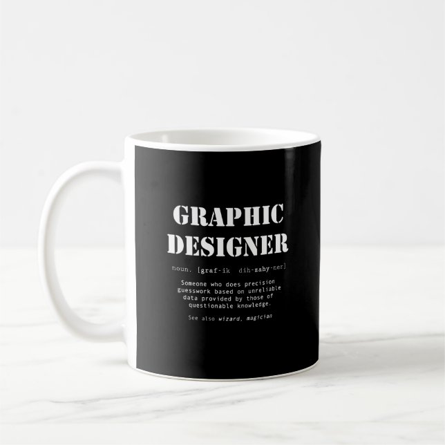 Mug Drôle Graphic Designer Dictionary Définition Cadea (Gauche)