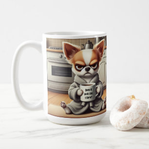 Mug Drôle Grumpy Cartoon Dog dans la scène de cuisine