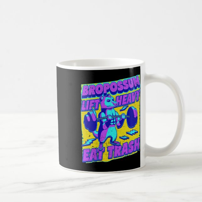 Mug Drôle Gym Lift Lourd Manger Trash Poids Oposs (Droite)