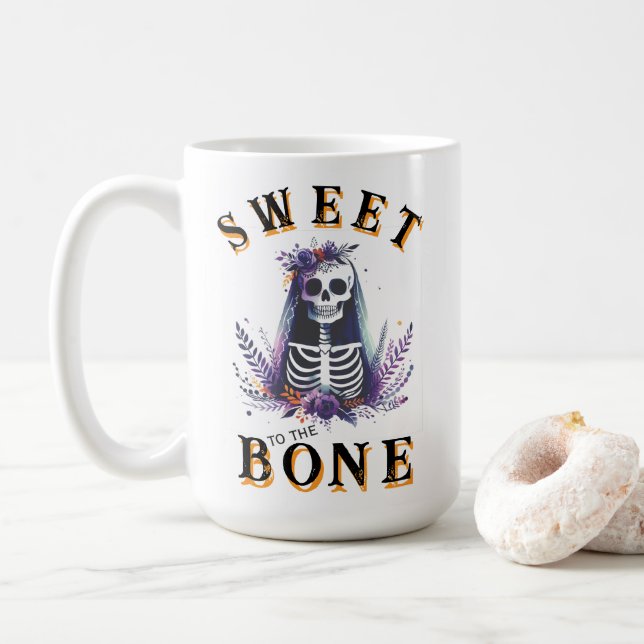 Mug Drôle Halloween douce à l'os (Avec donut)