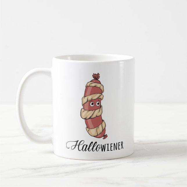 Mug Drôle Halloween Hotdog maman Hallowiener Pun (Gauche)