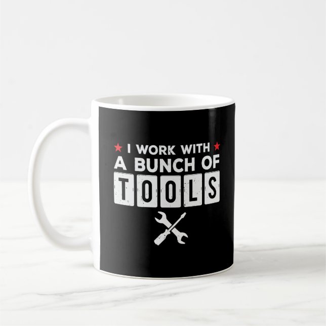Mug Drôle Handyman Carpenter Cadeau - Je travaille ave (Gauche)
