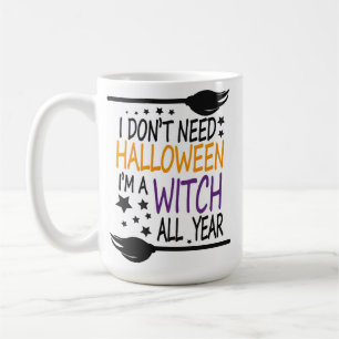 Mug Drôle Humour Halloween sorcier Broomstick