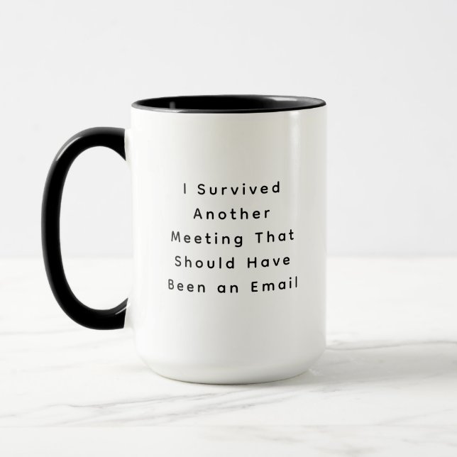 Mug Drôle, j'ai survécu à une autre typographie de réu (Gauche)