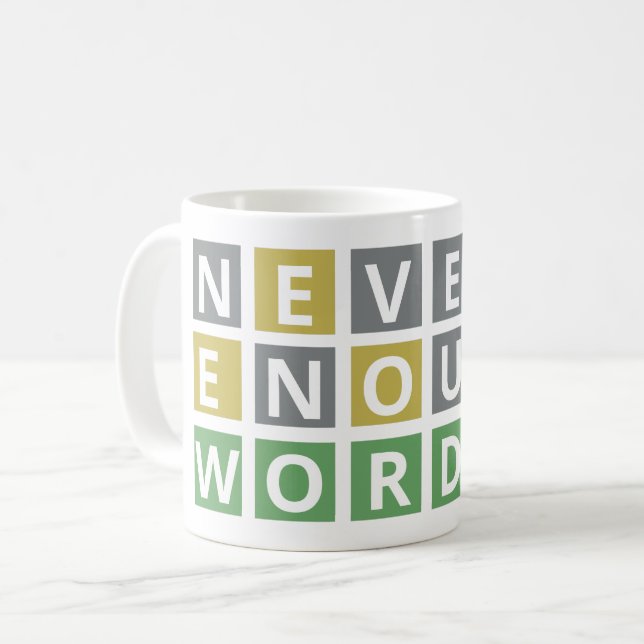 Mug Drôle Jamais Assez Mot - Joueur de jeu de puzzle (Devant gauche)