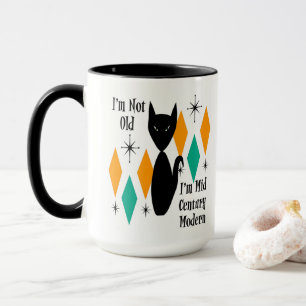 Mug Drôle Je ne suis pas vieux Je suis chat noir moder