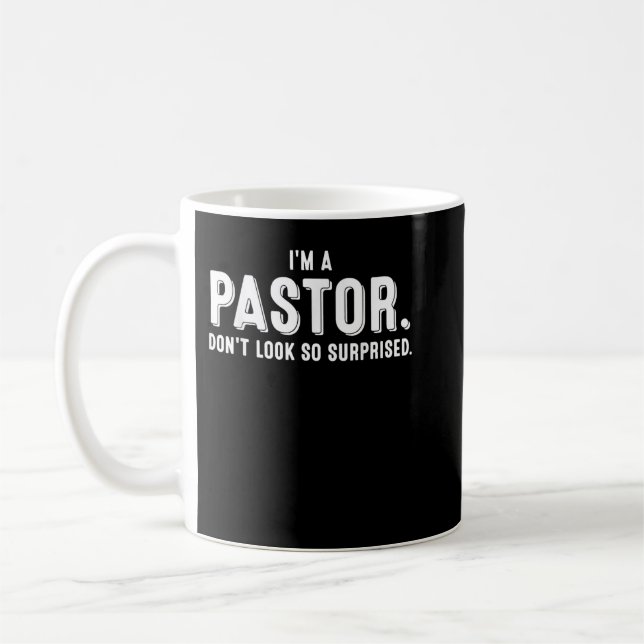Mug Drôle Je suis un pasteur cadeau mignon chrétien Cl (Gauche)
