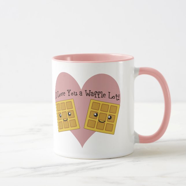 Mug Drôle Je T'Aime Une gaufre Beaucoup mignonne gaufr (Droite)