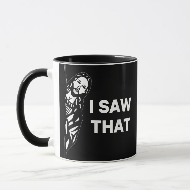 Mug Drôle Jésus Je L'Ai Vu (Gauche)