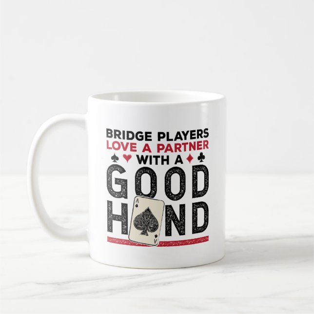 Mug Drôle Joueur de pont partenaire Bonne main (Gauche)