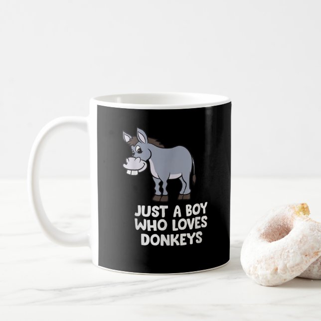 Mug drôle Juste un garçon qui aime les ânes (Avec donut)