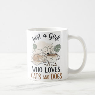 Mug drôle Juste une fille qui aime les chats et les ch
