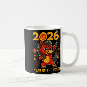 Mug Drôle Kawaii Lunaire 2026 Année du Cheval Chinois