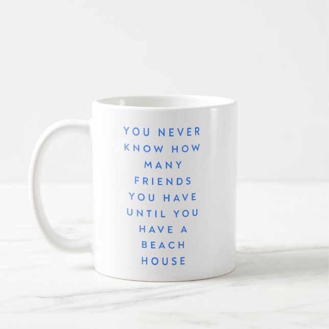 Mug Drôle Maison de plage Amis Dit (Gauche)