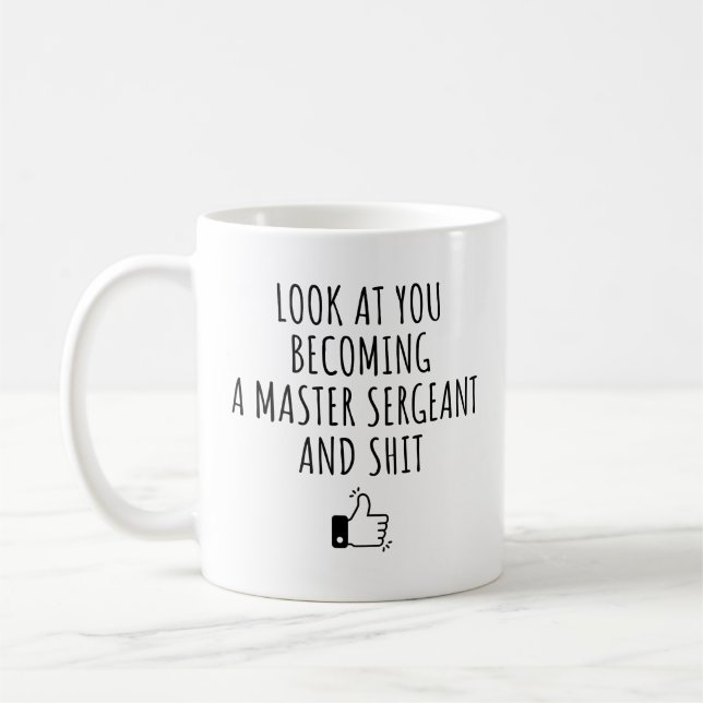 Mug Drôle Maître Sergent Cadeau Armée Promotion Milita (Gauche)