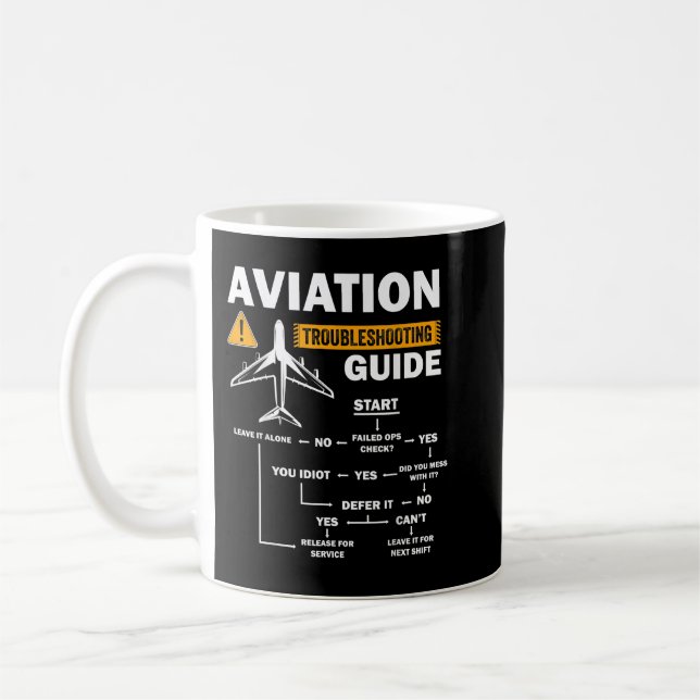 Mug Drôle manuel de dépannage de l'aviation (Gauche)