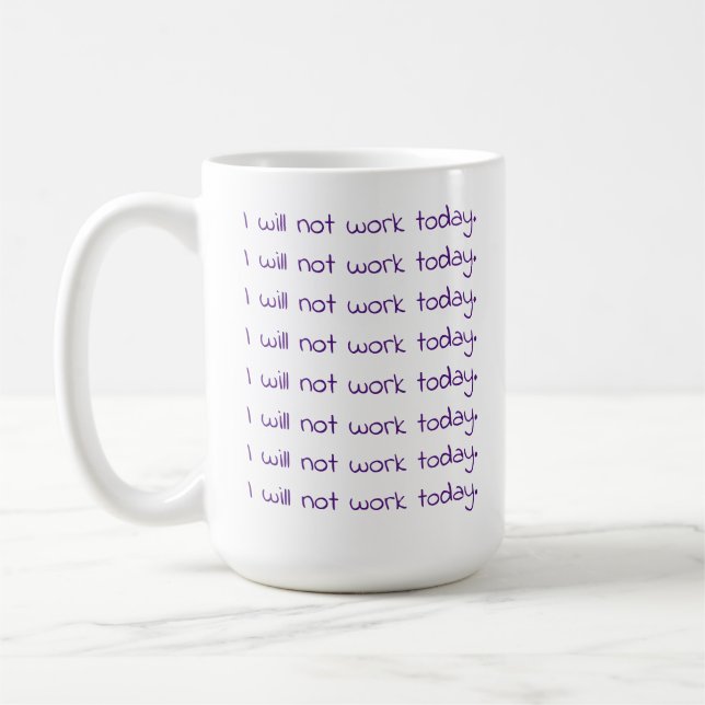 Mug Drôle manuscrit violet texte Workaholic (Gauche)
