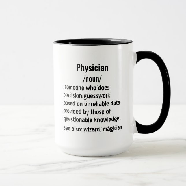 Mug drôle Médecin Définition cadeaux pour hommes femme (Droite)