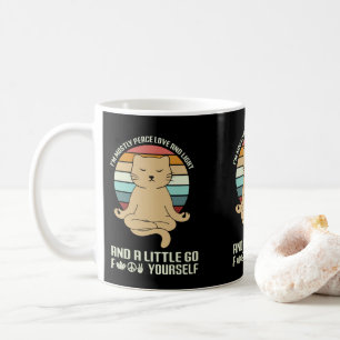 Mug Drôle Méditer Chat Yoga Amateurs Chat Moms & Pères