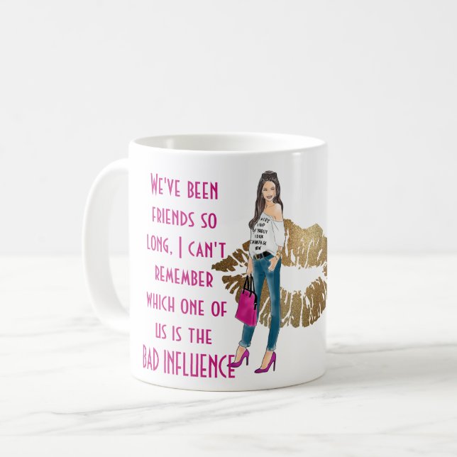Mug Drôle meilleur ami MAUVAIS INFLUENCE Caricature Ca (Devant gauche)