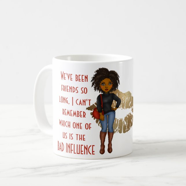 Mug Drôle meilleur ami MAUVAIS INFLUENCE Caricature Ca (Devant gauche)