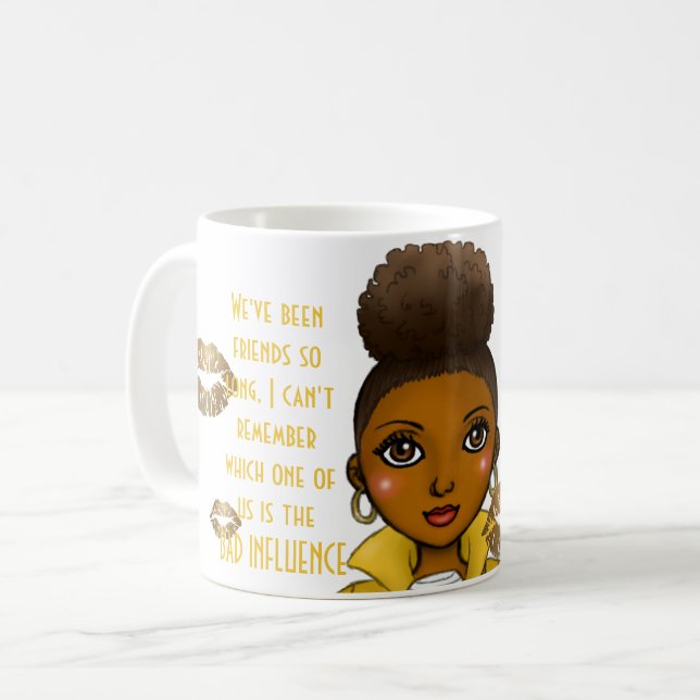 Mug Drôle meilleur ami MAUVAIS INFLUENCE Caricature no (Devant gauche)