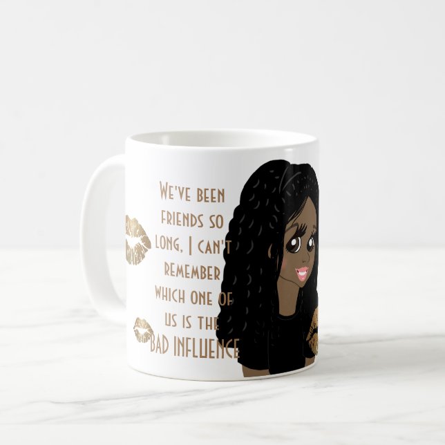 Mug Drôle meilleur ami MAUVAIS INFLUENCE Caricature no (Devant gauche)