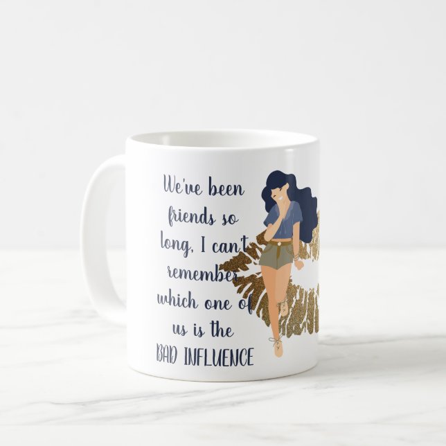 Mug Drôle meilleur ami Mauvaise INFLUENCE Caricature (Devant gauche)