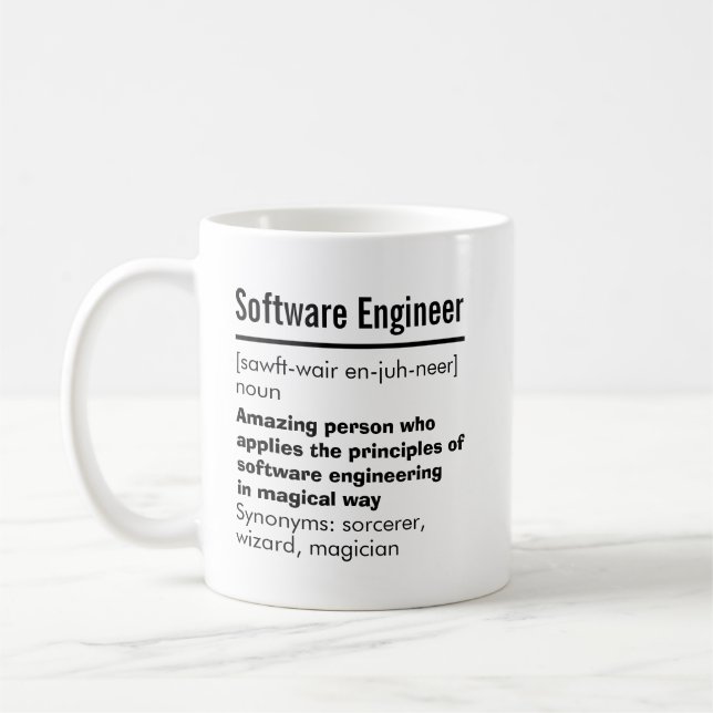 Mug Drôle Meilleur ingénieur logiciel Définition Cadea (Gauche)