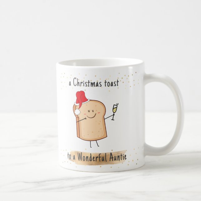 Mug Drôle Meilleure Tante Noël Vacances de toast (Droite)