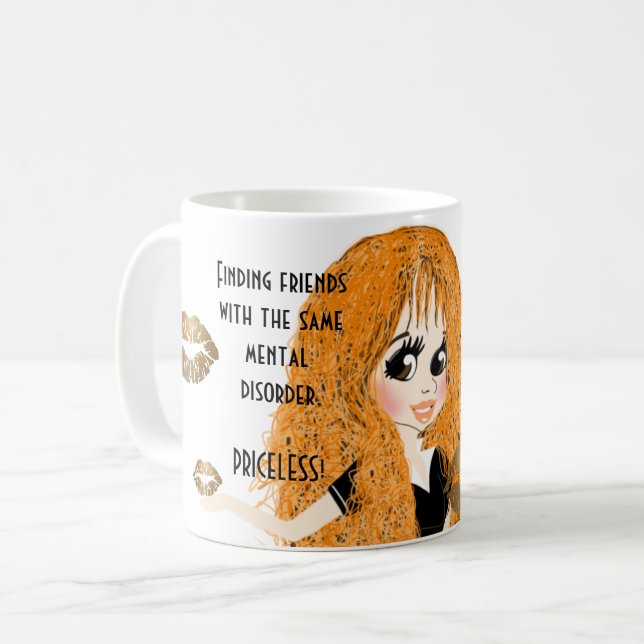 Mug Drôle meilleurs amis avec le même trouble mental c (Devant gauche)