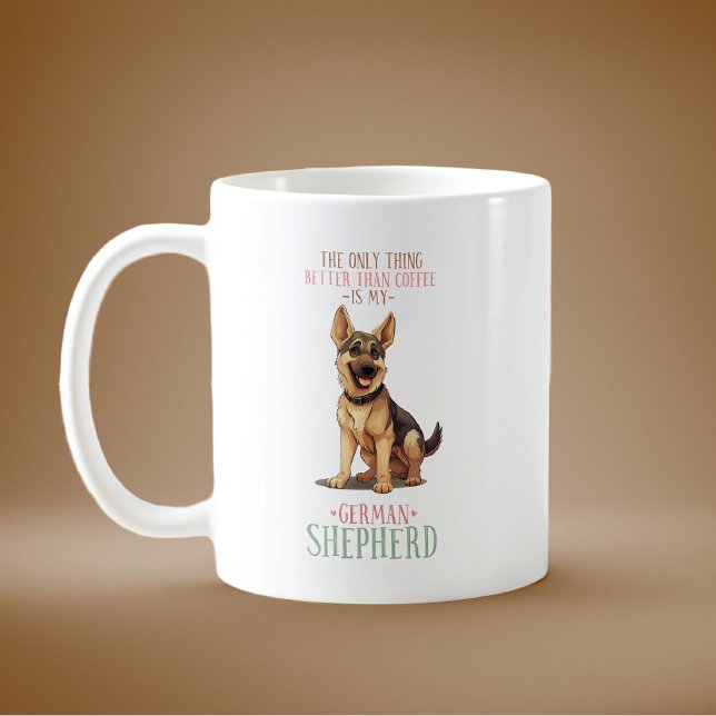 Mug Drôle mieux que café berger allemand (Créateur téléchargé)