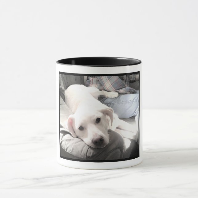 Mug Drôle mignon adorable chien blanc 60e anniversaire (Centre)