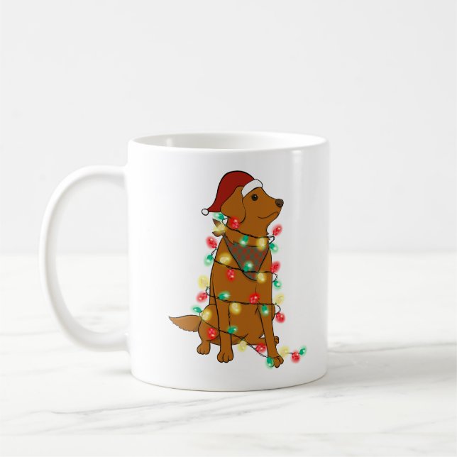 Mug Drôle mignon chien de Noël (Gauche)