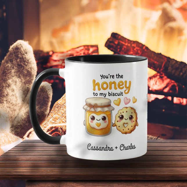Mug Drôle & mignon Customisé "Miel à mon biscuit" (Funny & Cute Customized "Honey to My Biscuit" Mug)