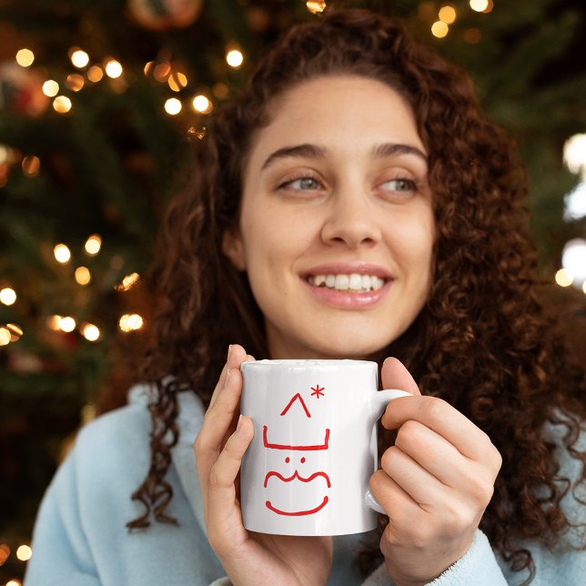 Mug Drôle mignon Emoticon Père Noël Geek Nerd Lait de  (Funny Cute Emoticon Santa Geek Nerd Hot Cocoa Milk Coffee Mug)