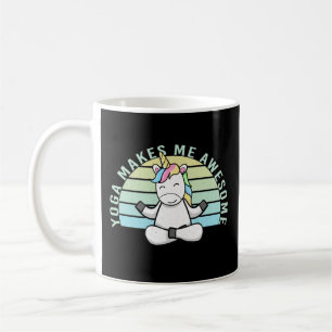 Mug Drôle mignon licorne faisant du yoga. drôle yoga p