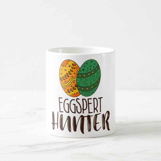 Mug Drôle mignon Pun de Pâques Eggspert Hunter Citatio (Centre)