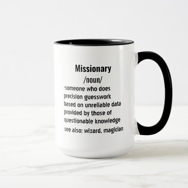 Mug drôle Missionnaire Définition cadeaux pour hommes  (Droite)