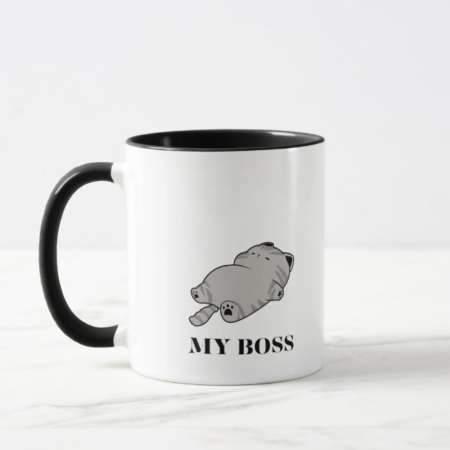 Mug Drôle mon chat de patron (Gauche)