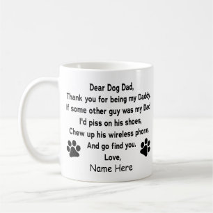 Mug Drôle, mon cher père chien avec un nom sur mesure,