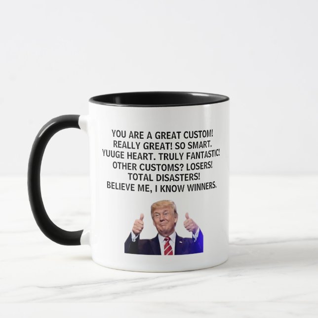 Mug Drôle mot de Trump, président Donald Trump 47 (Gauche)